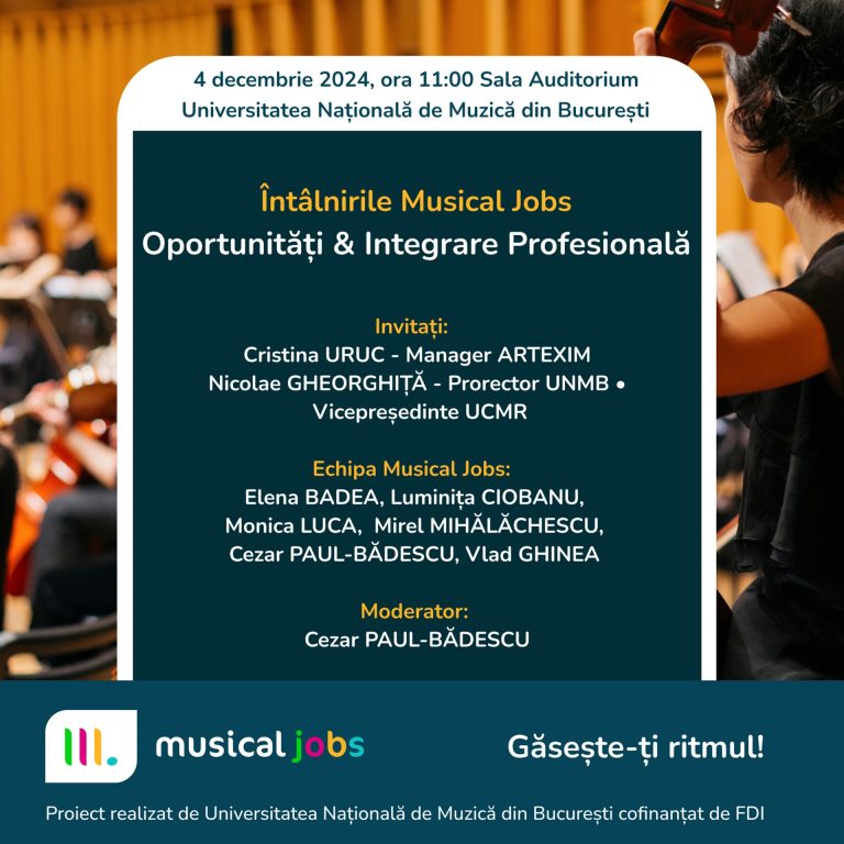  Întâlnirile Musical JobsOportunități & Integrare Profesională